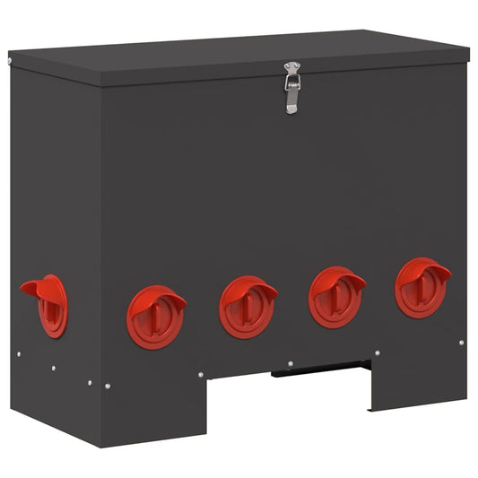 Chicken Feeder Black 60.5 x 29 x 51 cm Cold-Rolled Steel Chicken Feeder Black 60.5 x 29 x 51 cm Cold-Rolled Steel