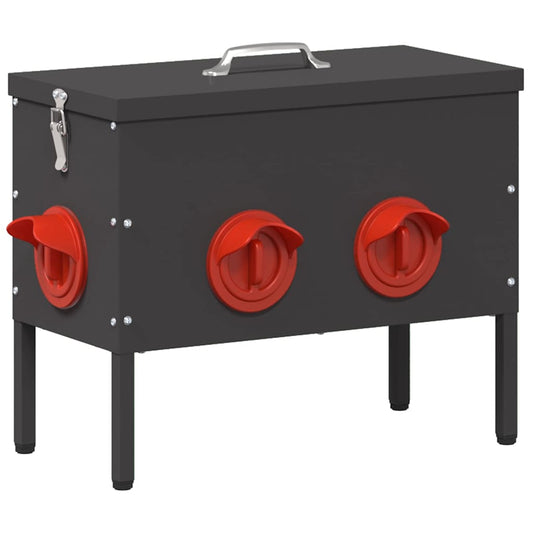 Chicken Feeder Black 41.5 x 20.5 x 33 cm Cold-Rolled Steel Chicken Feeder Black 41.5 x 20.5 x 33 cm Cold-Rolled Steel
