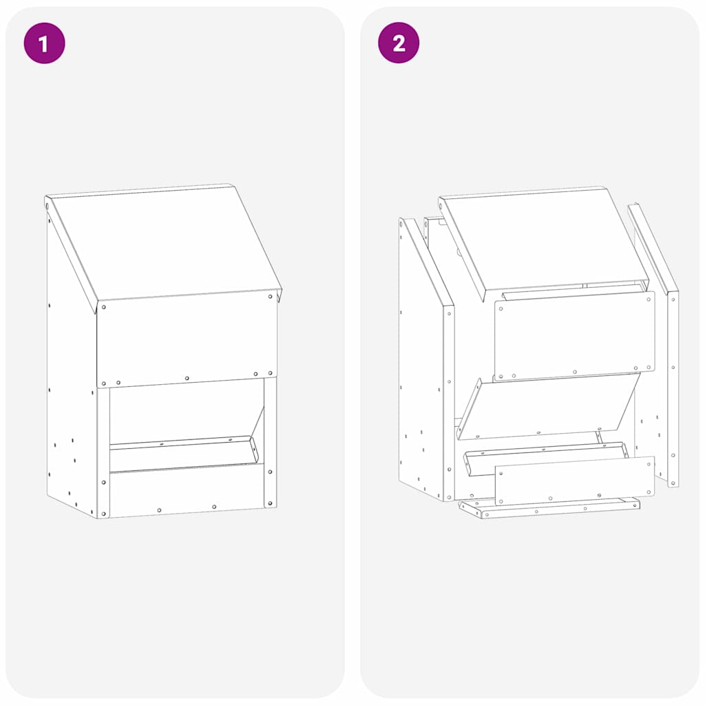Chicken Feeder Silver 21 x 16 x 33 cm Galvanised Steel