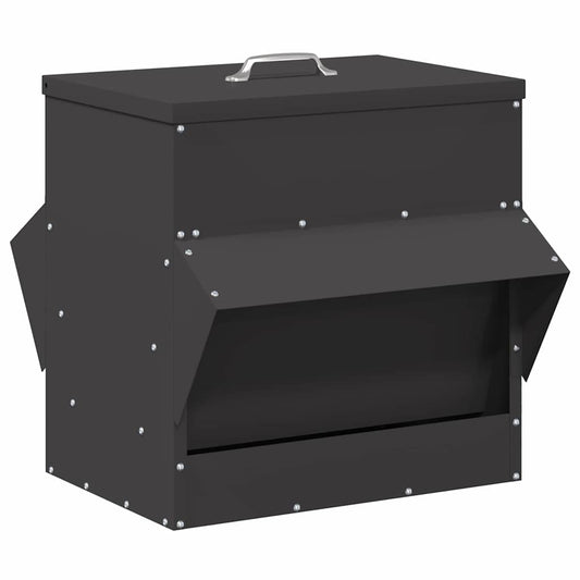 Chicken Feeder Black 40.5 x 45 x 41 cm Cold-Rolled Steel Chicken Feeder Black 40.5 x 45 x 41 cm Cold-Rolled Steel