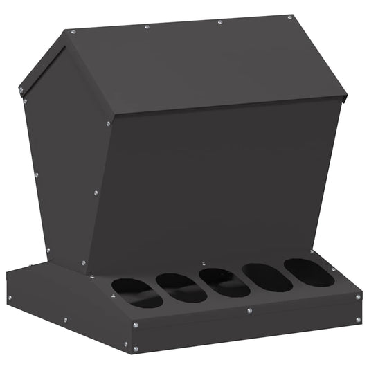 Chicken Feeder Black 40 x 40 x 45 cm Cold-Rolled Steel Chicken Feeder Black 40 x 40 x 45 cm Cold-Rolled Steel