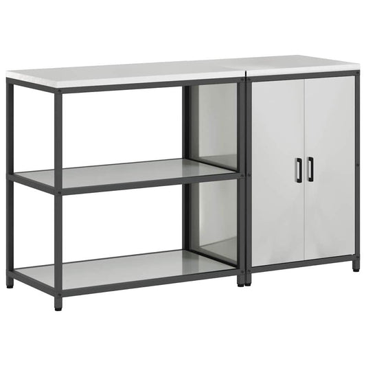 Kitchen Storage Set HATTEM 2 pcs Silver Galvanised Steel Kitchen Storage Set HATTEM 2 pcs Silver Galvanised Steel