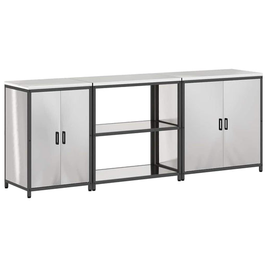 Kitchen Storage Set HATTEM 3 pcs Silver Stainless Steel Kitchen Storage Set HATTEM 3 pcs Silver Stainless Steel