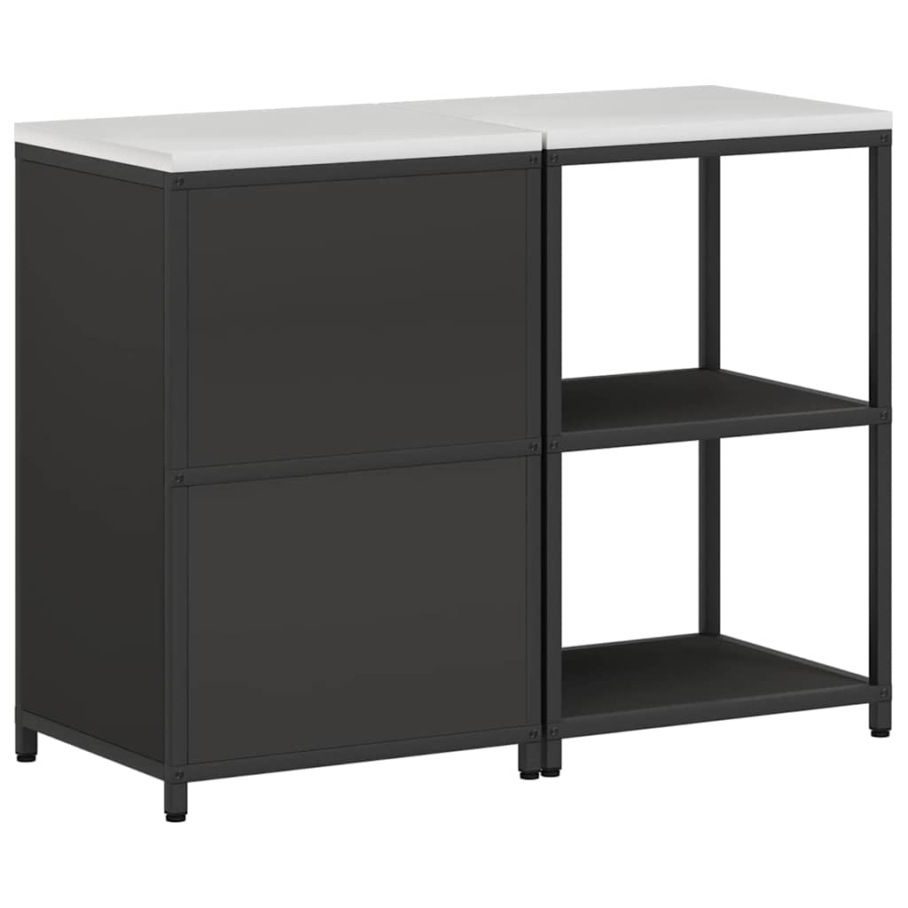 Kitchen Storage Set HATTEM 2 pcs Black Cold-rolled Steel