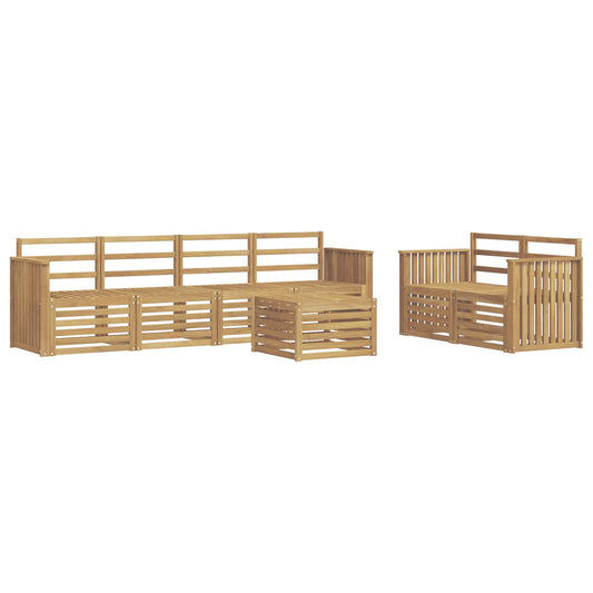 Outdoor Sofa Set 7 pcs White Solid Acacia Wood Outdoor Sofa Set 7 pcs White Solid Acacia Wood