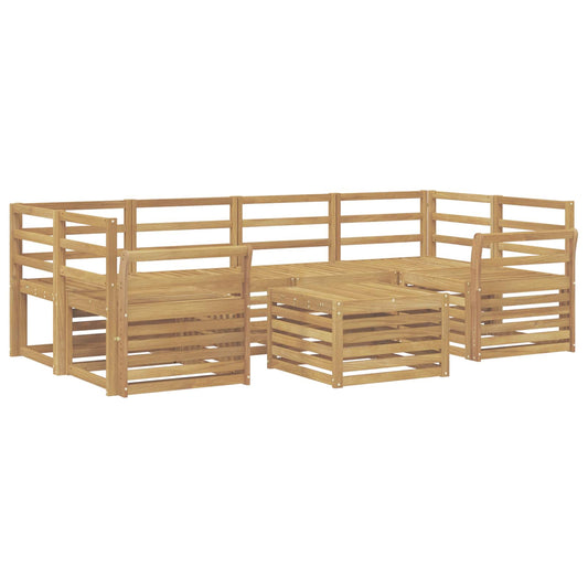 Outdoor Sofa Set 7 pcs White Solid Acacia Wood Outdoor Sofa Set 7 pcs White Solid Acacia Wood