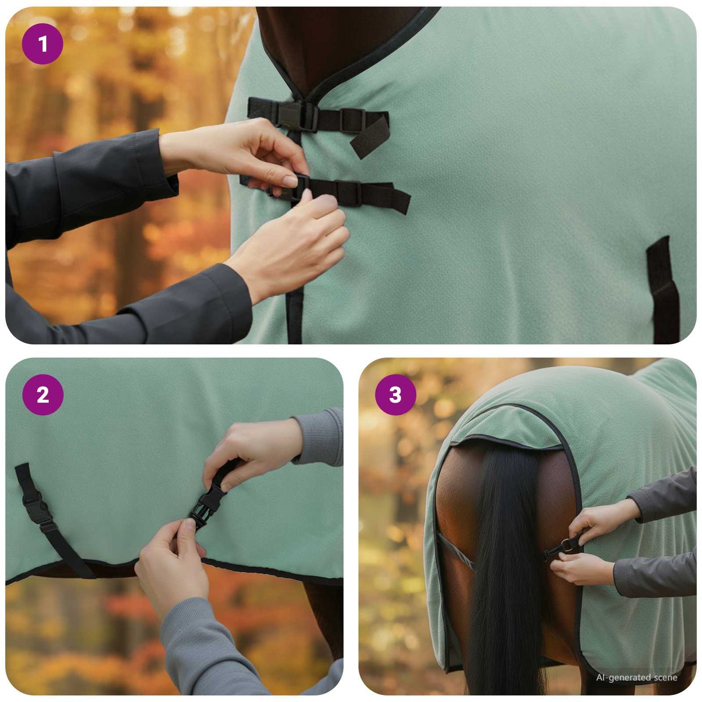 Horse Blanket Special Green 95 cm Polyester