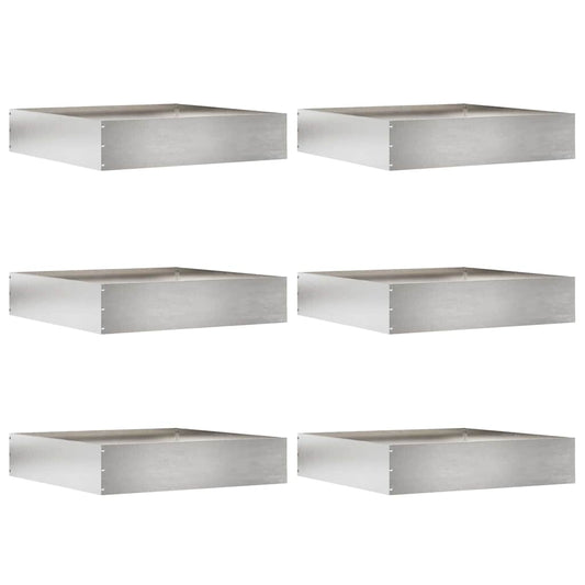 Lawn Edging 6 pcs 60 x 60 x 13 cm Stainless Steel Silver Lawn Edging 6 pcs 60 x 60 x 13 cm Stainless Steel Silver