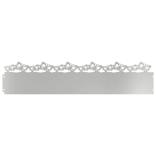 Lawn Edgings 20 pcs 103 x 0.05 x 22 cm Galvanised Steel Silver Lawn Edgings 20 pcs 103 x 0.05 x 22 cm Galvanised Steel Silver