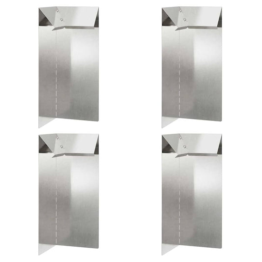 Snail Fence 4 pcs 10 x 10 x 25 cm Stainless Steel Silver Snail Fence 4 pcs 10 x 10 x 25 cm Stainless Steel Silver