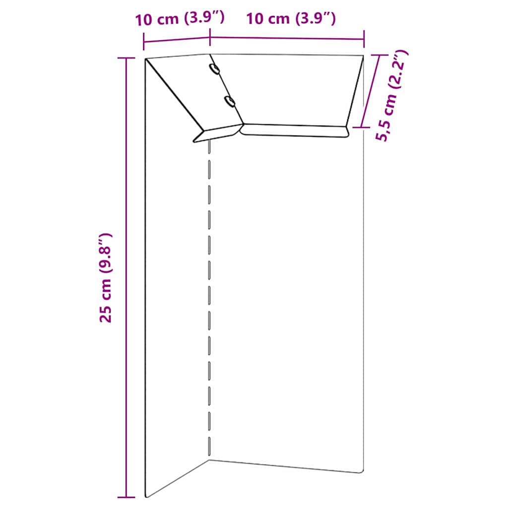 Snail Fence 4 pcs 10 x 10 x 25 cm Stainless Steel Silver