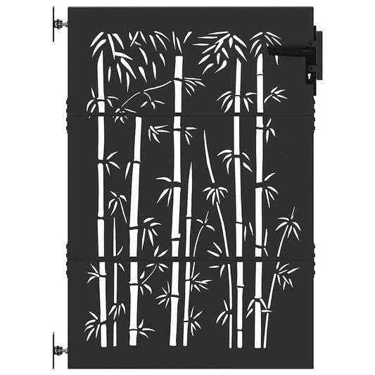 Garden Gate 85 x 150 cm Powder-coated steel Black Lockable Garden Gate 85 x 150 cm Powder-coated steel Black Lockable
