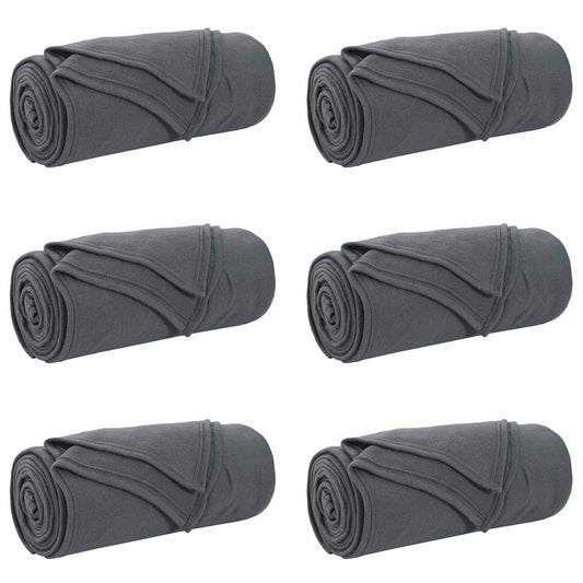 Throw Blankets 6 pcs Dark Grey 170 x 130 cm 1.86 kg Fleece Throw Blankets 6 pcs Dark Grey 170 x 130 cm 1.86 kg Fleece