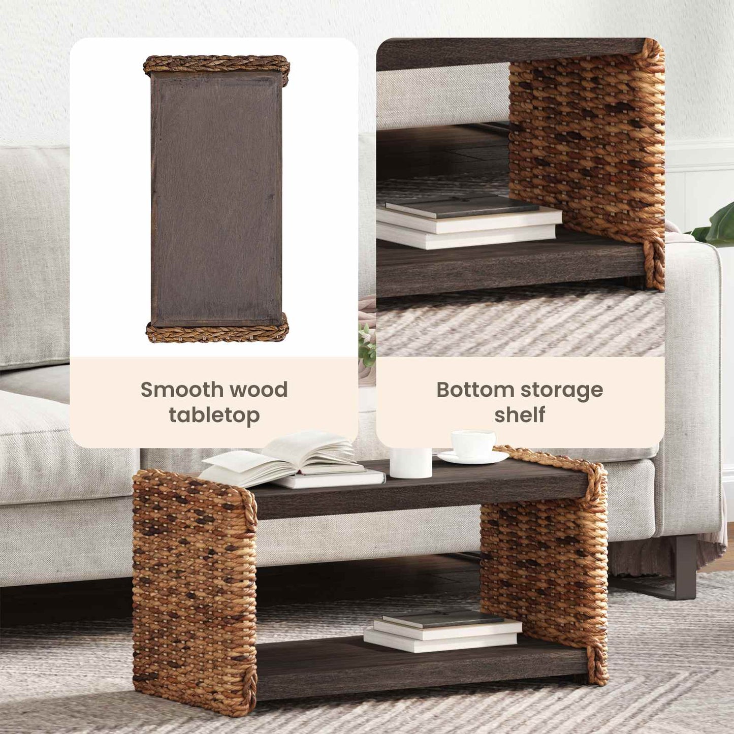 Coffee Table Natural 70 x 35 x 35 cm Solid Mahogany Wood