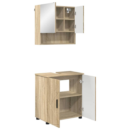 Bathroom Furniture Set 2 pcs Sonoma Oak 61 x 35 x 64 cm Bathroom Furniture Set 2 pcs Sonoma Oak 61 x 35 x 64 cm