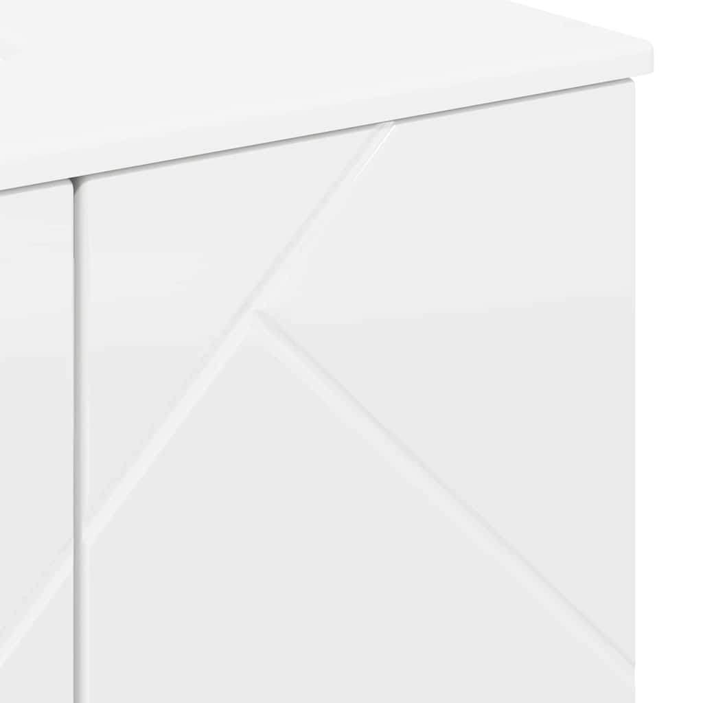 Bathroom Furniture Set Wall-mounted 3 pcs High Gloss White