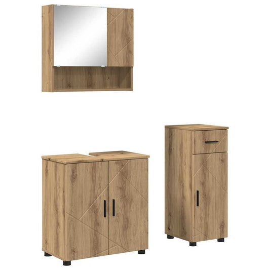 Bathroom Furniture Set 3 pcs Artisan Oak 61 x 35 x 64 cm Bathroom Furniture Set 3 pcs Artisan Oak 61 x 35 x 64 cm