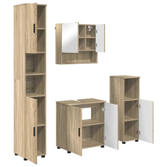 Bathroom Furniture Set 4 pcs Sonoma Oak 61 x 35 x 64 cm Bathroom Furniture Set 4 pcs Sonoma Oak 61 x 35 x 64 cm