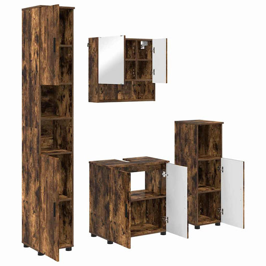 Bathroom Furniture Set 4 pcs Smoked Oak 61 x 35 x 64 cm Bathroom Furniture Set 4 pcs Smoked Oak 61 x 35 x 64 cm