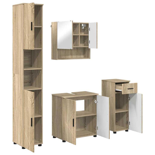 Bathroom Furniture Set 4 pcs Sonoma Oak 61 x 35 x 64 cm Bathroom Furniture Set 4 pcs Sonoma Oak 61 x 35 x 64 cm