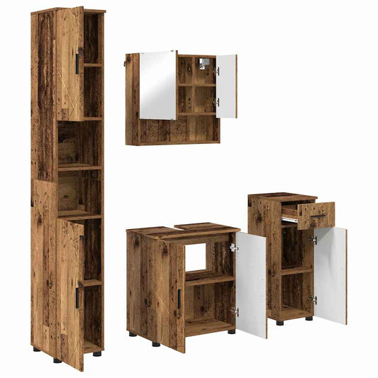 Bathroom Furniture Set 4 pcs Old Wood 61 x 35 x 64 cm Bathroom Furniture Set 4 pcs Old Wood 61 x 35 x 64 cm