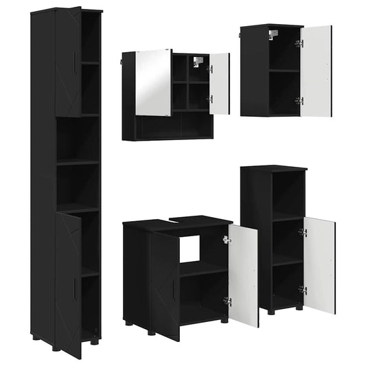 Bathroom Furniture Set 5 pcs Black 61 x 35 x 64 cm Bathroom Furniture Set 5 pcs Black 61 x 35 x 64 cm