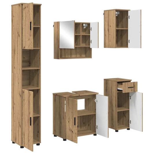 Bathroom Furniture Set 5 pcs Artisan Oak 61 x 35 x 64 cm Bathroom Furniture Set 5 pcs Artisan Oak 61 x 35 x 64 cm