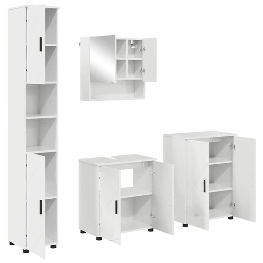 Bathroom Furniture Set Wall-mounted 4 pcs High Gloss White Bathroom Furniture Set Wall-mounted 4 pcs High Gloss White