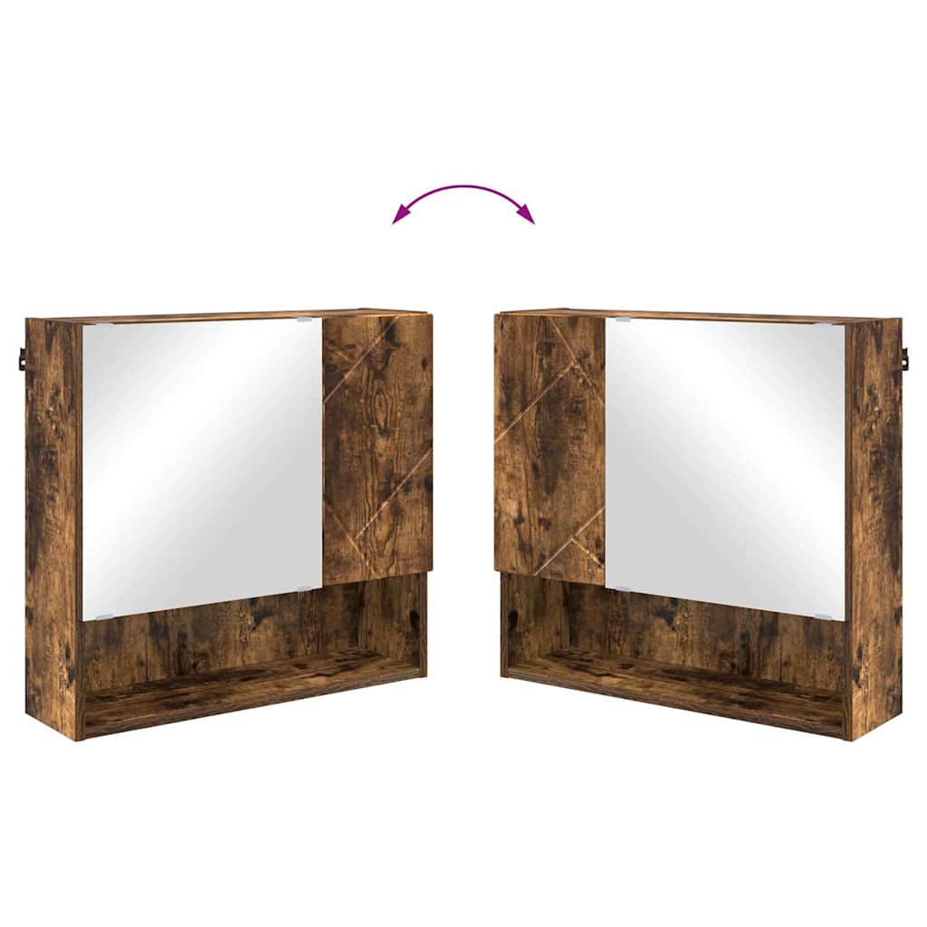 Bathroom Furniture Set 4 pcs Smoked Oak 61 x 35 x 64 cm
