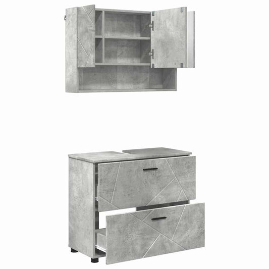Bathroom Furniture Set 2 pcs Concrete Grey Bathroom Furniture Set 2 pcs Concrete Grey
