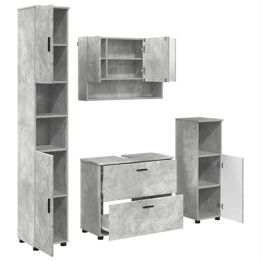 Bathroom Furniture Set 4 pcs Concrete Grey Bathroom Furniture Set 4 pcs Concrete Grey