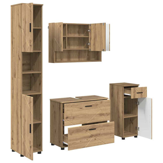 Bathroom Furniture Set 4 pcs Artisan Oak Bathroom Furniture Set 4 pcs Artisan Oak
