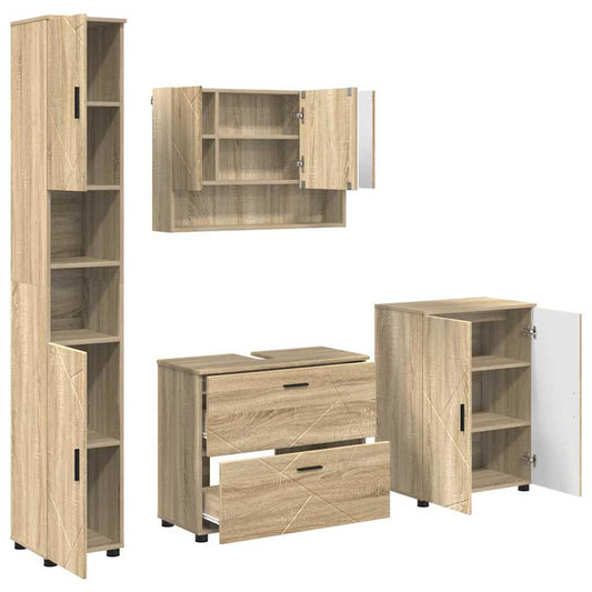 Bathroom Furniture Set 4 pcs Sonoma Oak Bathroom Furniture Set 4 pcs Sonoma Oak