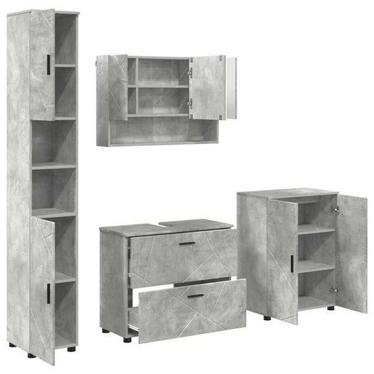 Bathroom Furniture Set 4 pcs Concrete Grey Bathroom Furniture Set 4 pcs Concrete Grey