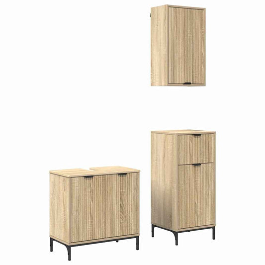 Bathroom Furniture Set 3 pcs Sonoma Oak Bathroom Furniture Set 3 pcs Sonoma Oak