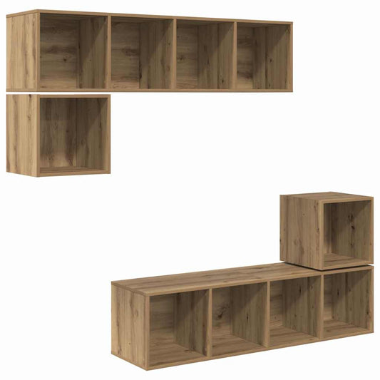 TV Cabinet Set 4 pcs Artisan Oak Engineered Wood TV Cabinet Set 4 pcs Artisan Oak Engineered Wood