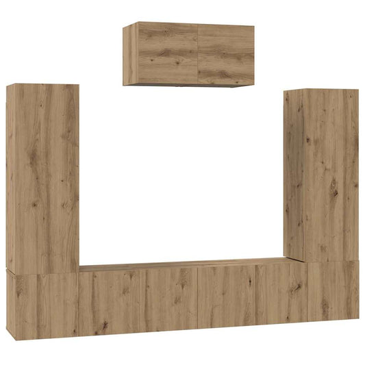 TV Cabinet Set 7 pcs Artisan Oak Engineered Wood TV Cabinet Set 7 pcs Artisan Oak Engineered Wood
