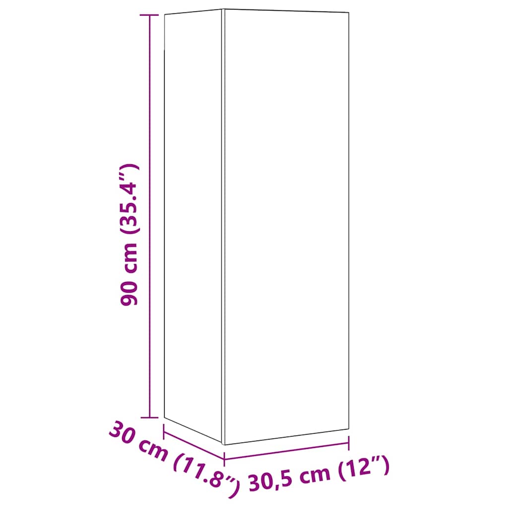 TV Cabinet Set Wall-mounted 10 pcs Old Wood Engineered Wood