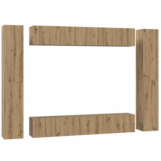 TV Cabinet Set 10 pcs Artisan Oak Engineered Wood TV Cabinet Set 10 pcs Artisan Oak Engineered Wood