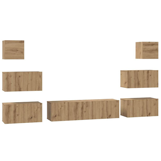 TV Cabinet Set 8 pcs Artisan Oak Engineered Wood TV Cabinet Set 8 pcs Artisan Oak Engineered Wood