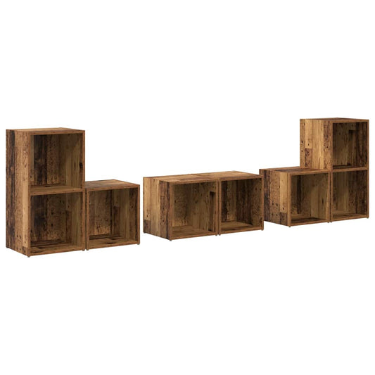 TV Cabinet Set Wall-mounted 6 pcs Old Wood Engineered Wood TV Cabinet Set Wall-mounted 6 pcs Old Wood Engineered Wood