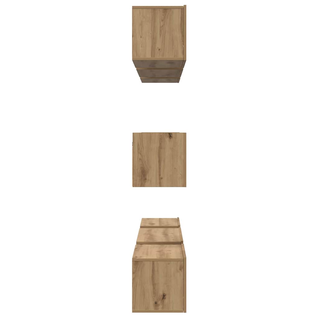 TV Cabinet Set Wall-mounted 8 pcs Artisan Oak Engineered Wood