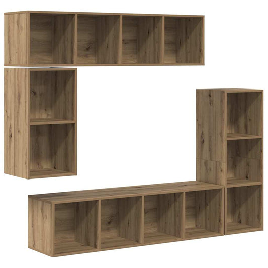 TV Cabinet Set 4 pcs Artisan Oak Engineered Wood TV Cabinet Set 4 pcs Artisan Oak Engineered Wood