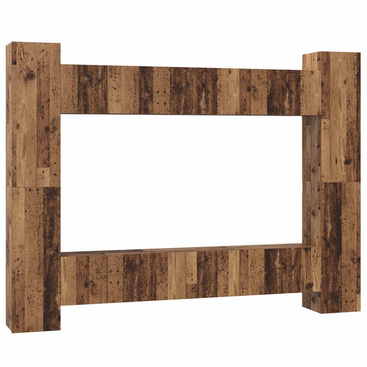 TV Cabinet Set Wall-mounted 10 pcs Old Wood 30.5 x 30 x 90 cm TV Cabinet Set Wall-mounted 10 pcs Old Wood 30.5 x 30 x 90 cm