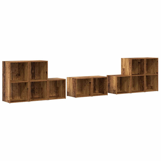 TV Cabinet Set Wall-mounted 8 pcs Old Wood Engineered Wood TV Cabinet Set Wall-mounted 8 pcs Old Wood Engineered Wood
