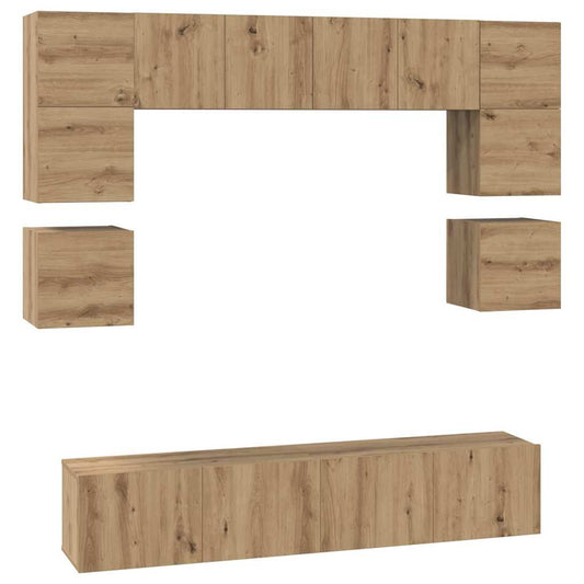 TV Cabinet Set Wall-mounted 8 pcs Artisan Oak Engineered Wood TV Cabinet Set Wall-mounted 8 pcs Artisan Oak Engineered Wood