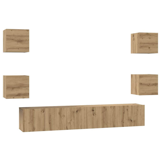 TV Cabinet Set 7 pcs Artisan Oak Engineered Wood TV Cabinet Set 7 pcs Artisan Oak Engineered Wood