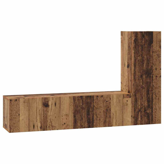 TV Cabinet Set Wall-mounted 3 pcs Old Wood Engineered Wood TV Cabinet Set Wall-mounted 3 pcs Old Wood Engineered Wood