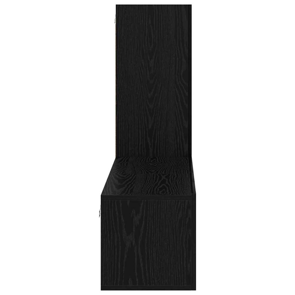 TV Cabinet Set Wall-mounted 3 pcs Black Oak Engineered Wood