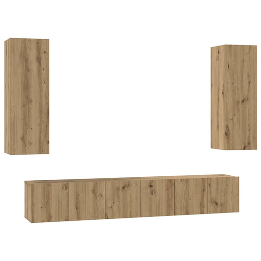 TV Cabinet Set 5 pcs Artisan Oak Engineered Wood TV Cabinet Set 5 pcs Artisan Oak Engineered Wood